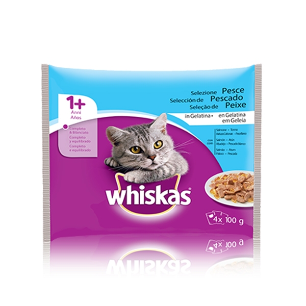 whiskas pouch fish 4x100 gr